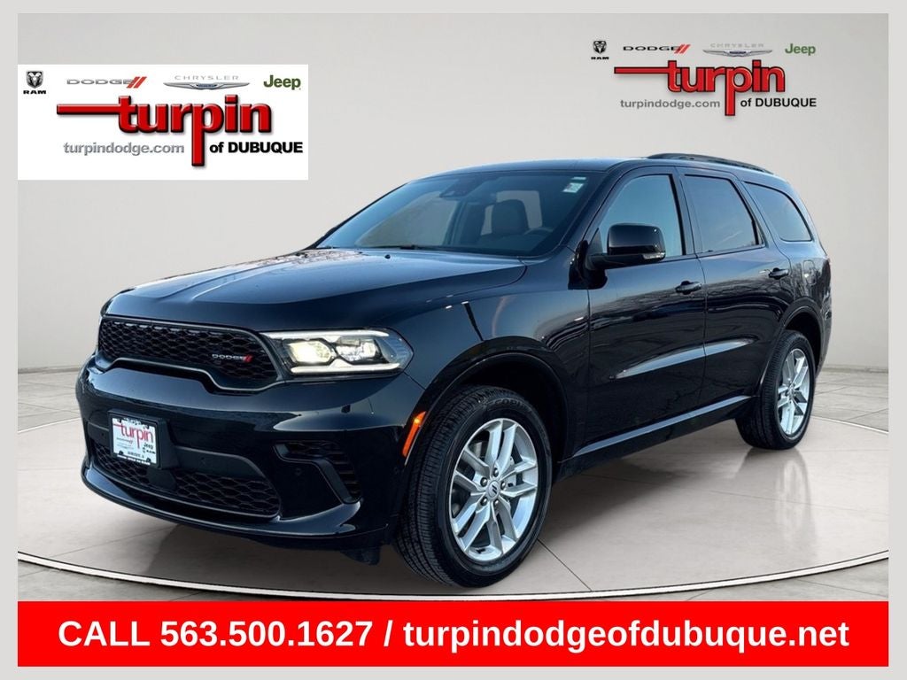2026 Dodge Durango GT Plus in Db Black Crystal Clearcoat — front three-quarter view