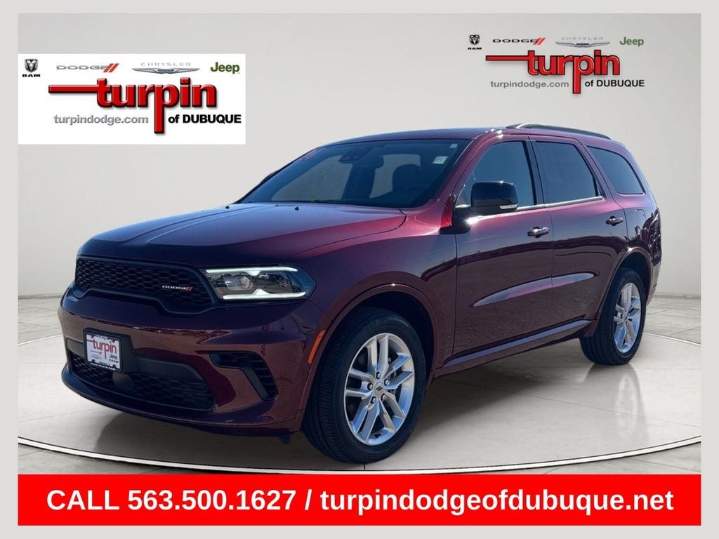 2024 Dodge Durango GT Plus in Octane Red Pearlcoat — front three-quarter view