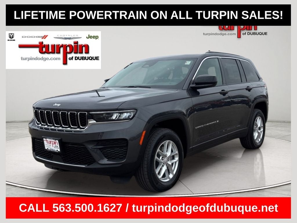 2026 Jeep Grand Cherokee Laredo X in Baltic Gray Metallic Clearcoat — front three-quarter view