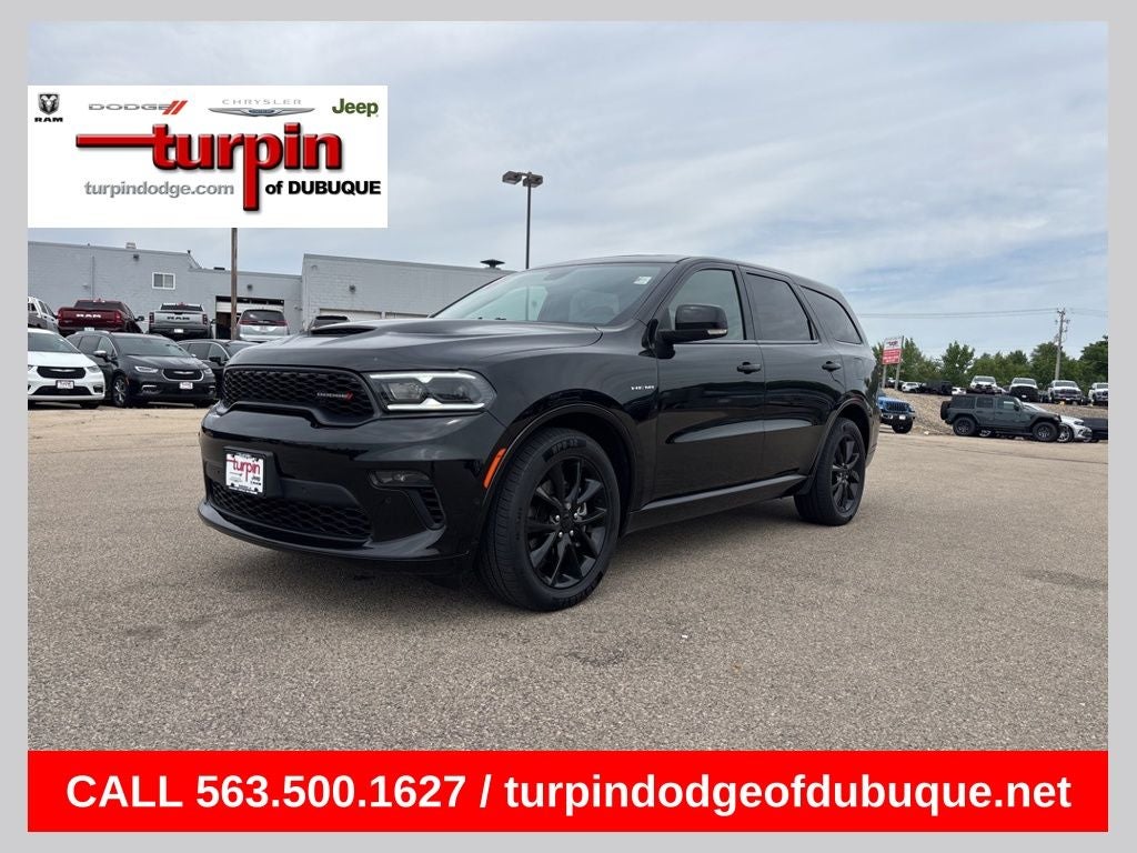 2021 Dodge Durango R/T in Db Black Crystal Clearcoat — front three-quarter view