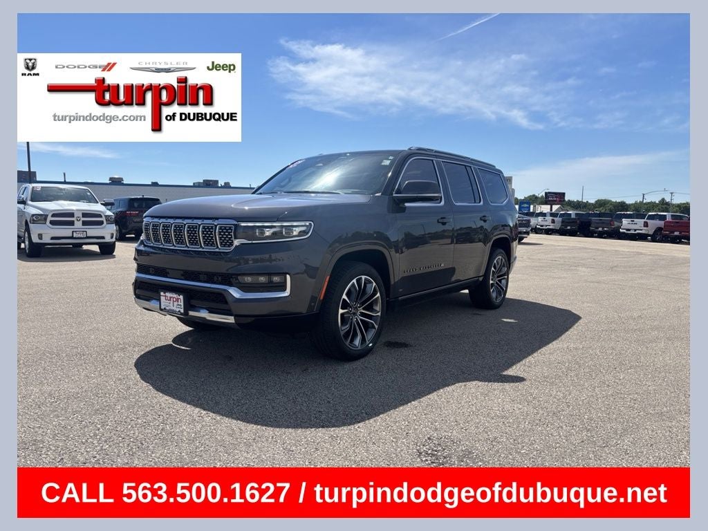 2022 Jeep Grand Wagoneer Series III in Baltic Gray Metallic Clearcoat — front three-quarter view