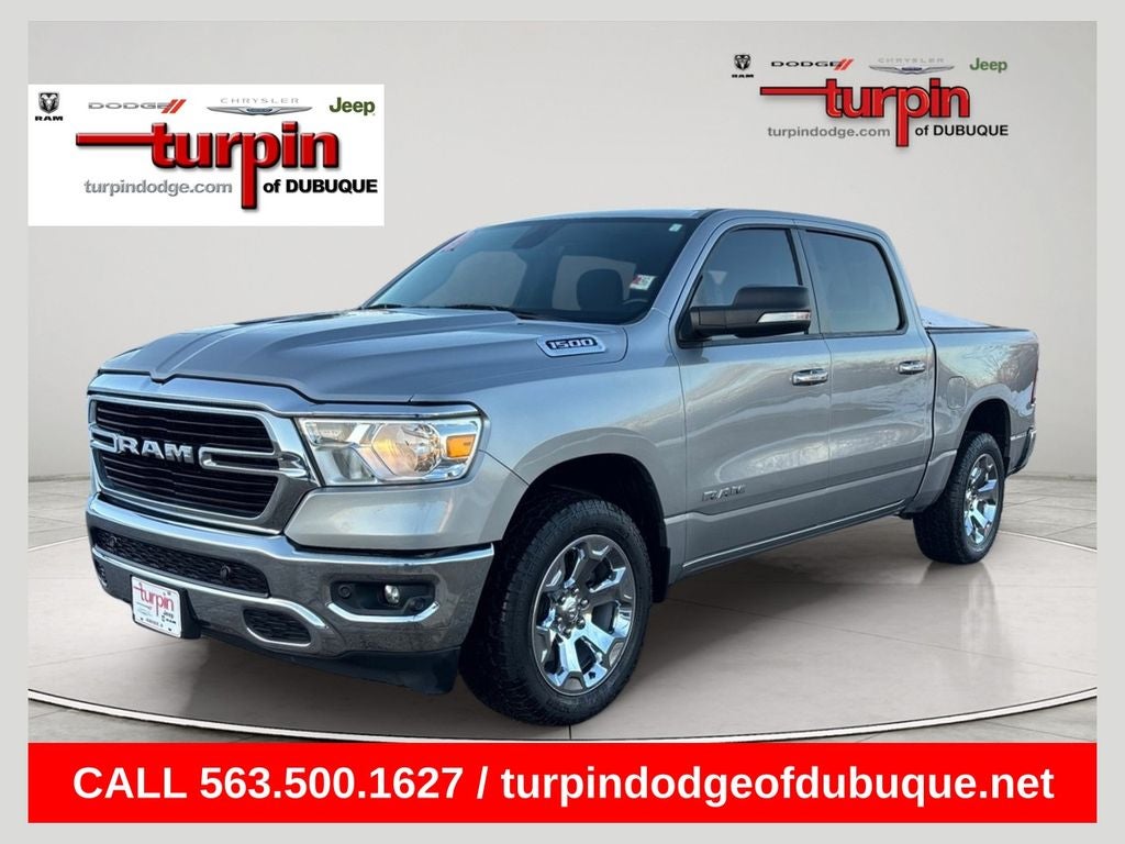 2019 RAM 1500 Big Horn/Lone Star in Billet Silver Metallic Clearcoat — front three-quarter view