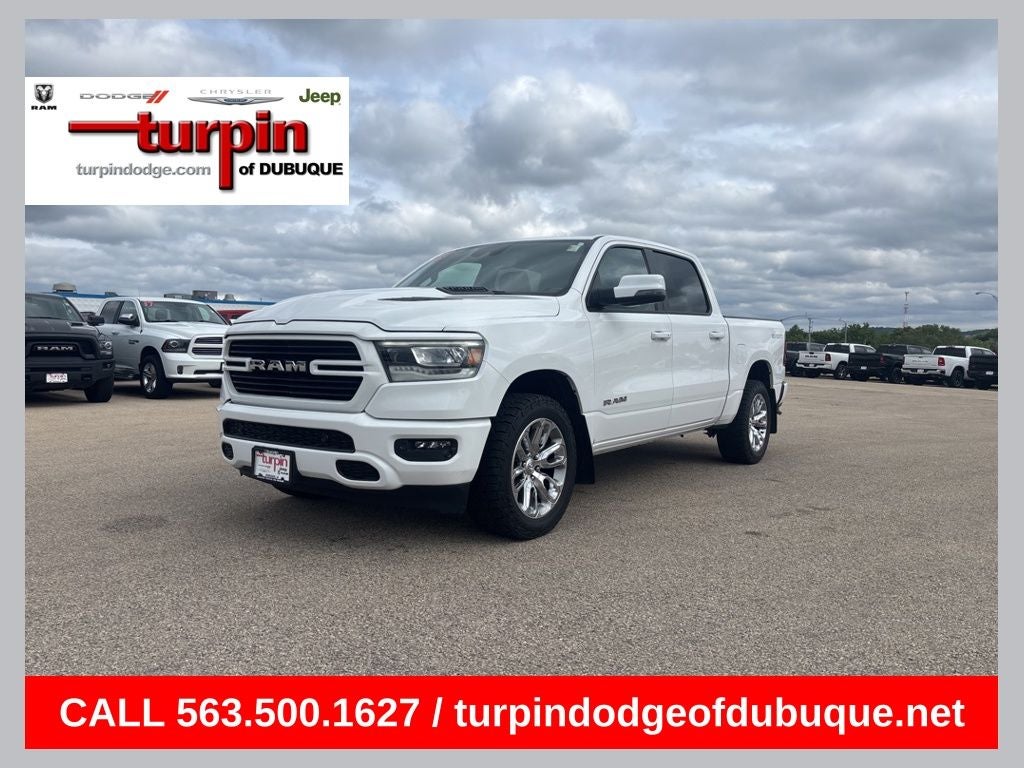 2023 RAM 1500 Laramie in Bright White Clearcoat — front three-quarter view