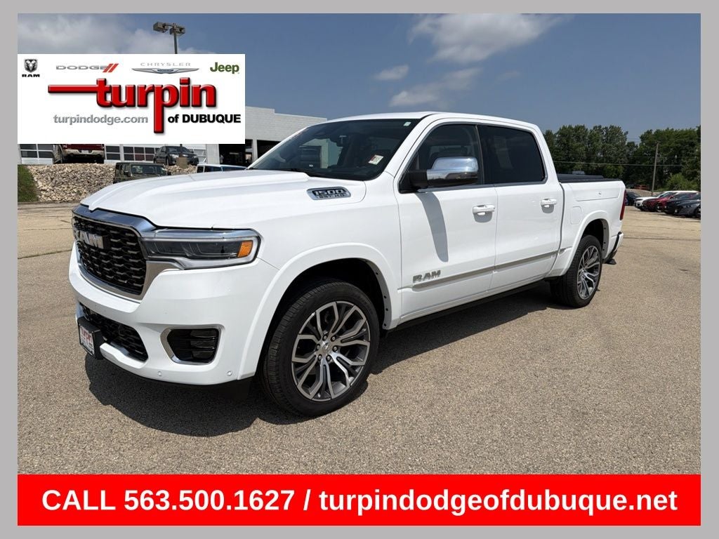 2025 RAM 1500 Tungsten in Bright White Clearcoat — front three-quarter view