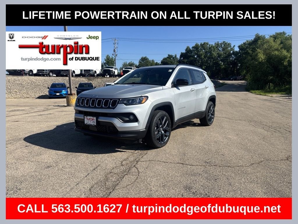 2026 Jeep Compass 85th Anniversary in Silver Zynith Metallic Clearcoat — front three-quarter view