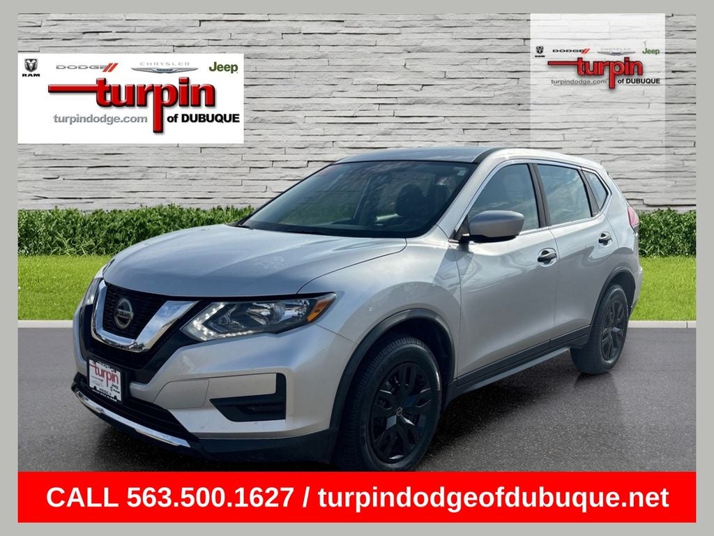 2020 Nissan Rogue S in Brilliant Silver Metallic — front three-quarter view